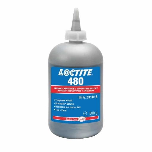 LOCTITE 480, 500g Flasche, Farbe: Schwarz Sekundenkleber  