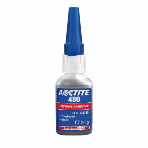 LOCTITE 480, 20g Flasche, Farbe: Schwarz Sekundenkleber 