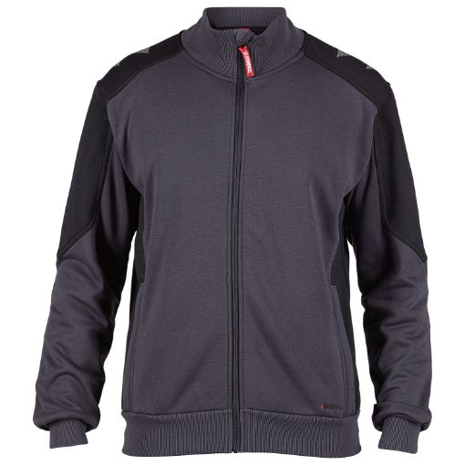 Engel Sweat Cardigan mit Kragen, Größe: 4XL, Farbe: Anthrazitgrau/Schwarz 8830-233-7920  