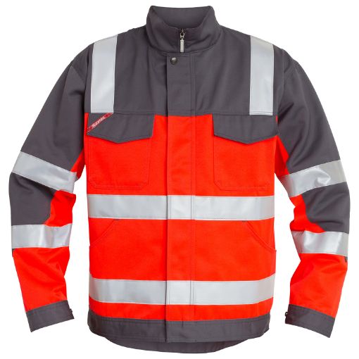 Engel Arbeitsjacke mit Relexionstreifen, Größe: S, Farbe: Rot/Grau 1501-770-4725  