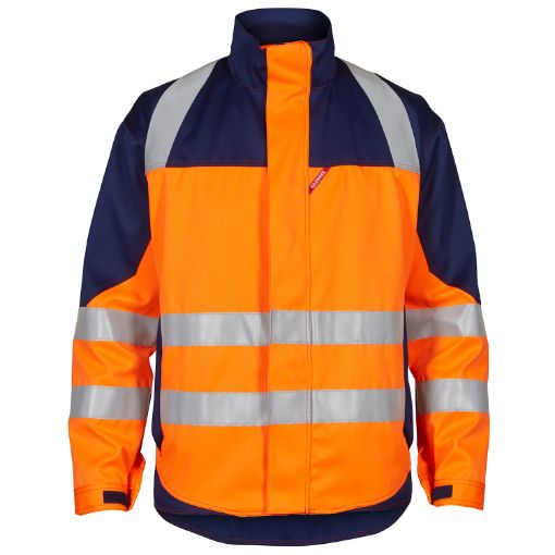 Engel Arbeitsjacke mit Reflexstreifen, Größe: 4XL, Farbe: Orange/Marine 1285-830-1006  