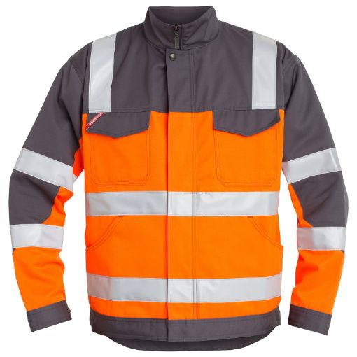 Engel Arbeitsjacke mit Relexionstreifen, Größe: L, Farbe: Orange/Grau 1501-770-1025  