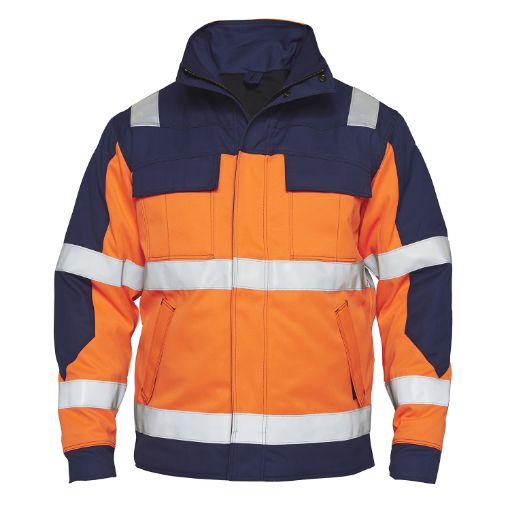 Engel Winterjacke mit Reflexionstreifen, Größe: S, Farbe: Orange/Marine 1935-830-1006  