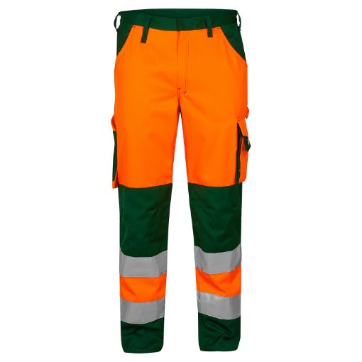 Engel Arbeitshose mit Reflexiostreifen, Größe: 102, Farbe: Orange/Grün 2501-775-101  