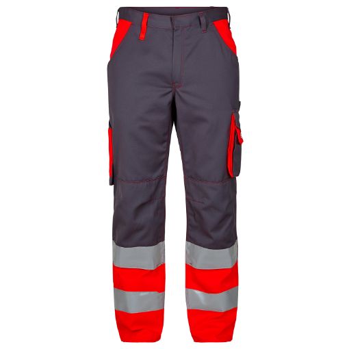 Engel Arbeitshose mit Reflexiostreifen, Größe: 26, Farbe: Grau/Rot 2505-785-2547  