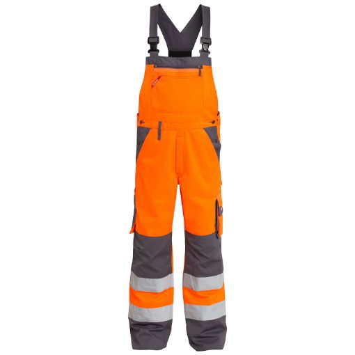 Engel Latzhose mit Reflexstreifen, Größe: 32, Farbe: Orange/Grau 3501-775-1025  