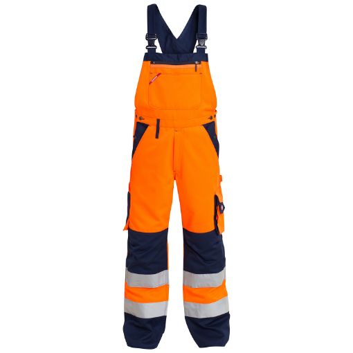 Engel Latzhose mit Reflexstreifen, Größe: 46, Farbe: Orange/Marine 3501-775-1006  