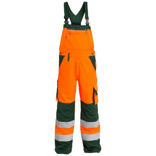 Engel Latzhose mit Reflexstreifen, Größe: 66, Farbe: Orange/Grün 3501-775-101  