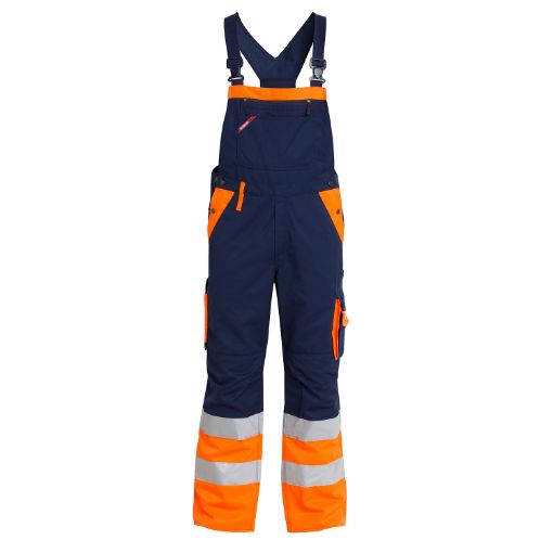 Engel Latzhose mit Reflexionstreifen, Größe: 48, Farbe: Marine/Orange 3505-785-610  