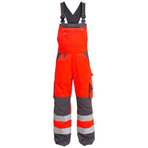 Engel Latzhose mit  Reflexionstreifen, Größe: 48, Farbe: Rot/Grau 3511-775-4725  