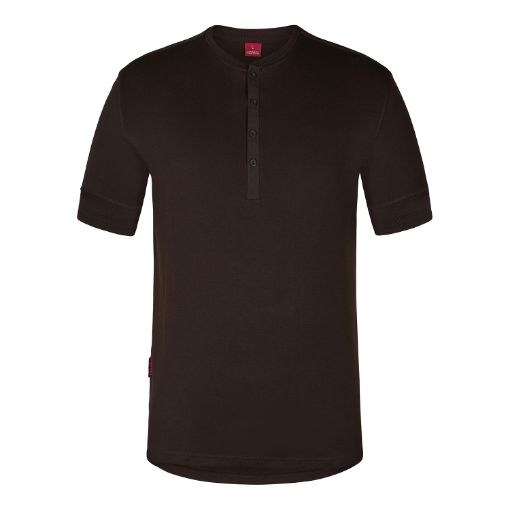 Engel Grandad kurzarm Shirt, Größe: M, Farbe: Mokkabraun 9256-565-167  