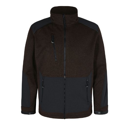 Engel Gebundene Strickjacke, Größe: 4XL, Farbe: Mokkabraun/Schwarz 1363-299-16720  