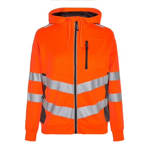 Engel Damen Sweat cardigan, Größe: S, Farbe: Orange/Anthrazitgrau 8027-241-1079  