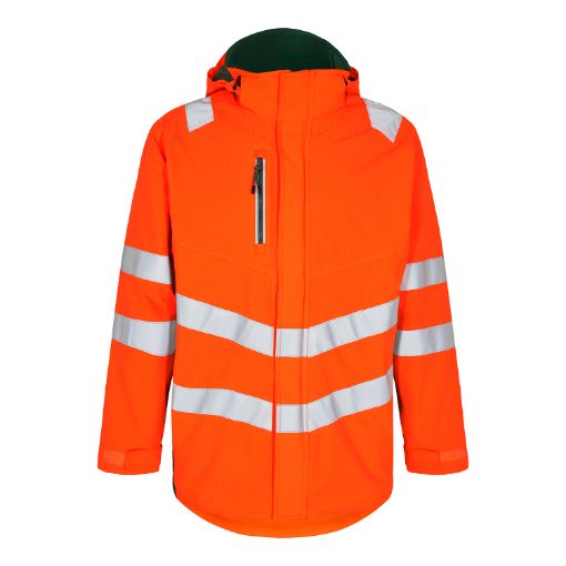 Engel Shell Parka-Jacke, Größe: 6XL, Farbe: Orange/Grün 1145-930-101  