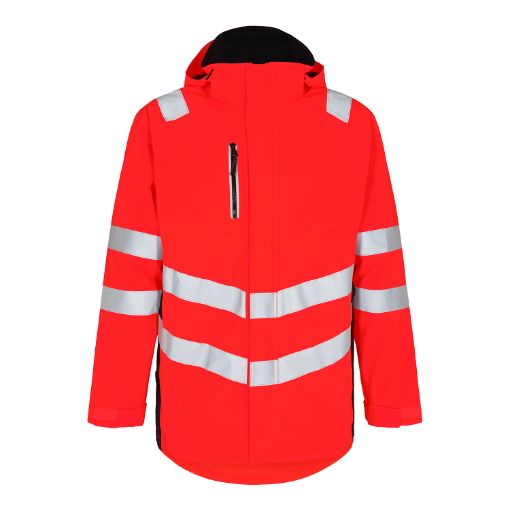 Engel Shell Parka-Jacke, Größe: 6XL, Farbe: Rot/Schwarz 1145-930-4720  